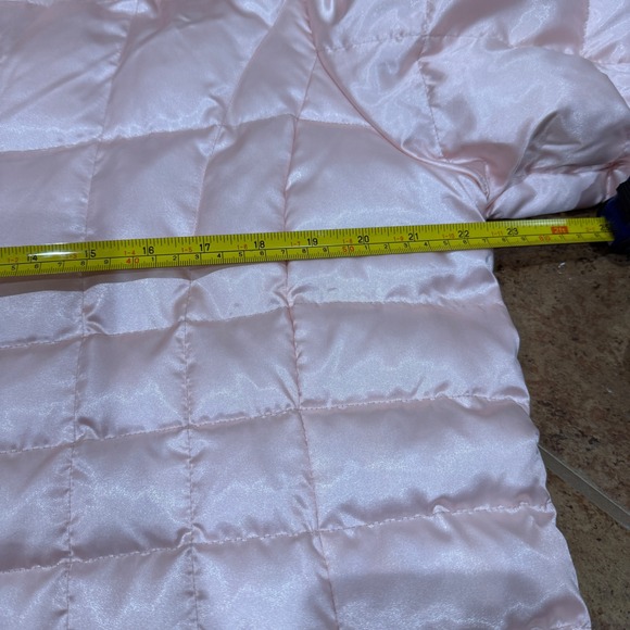 Lands End Women Down Puffer Parka Jacket L Large 14-16 Quilted Blush Baby Pink - Picture 4 of 11